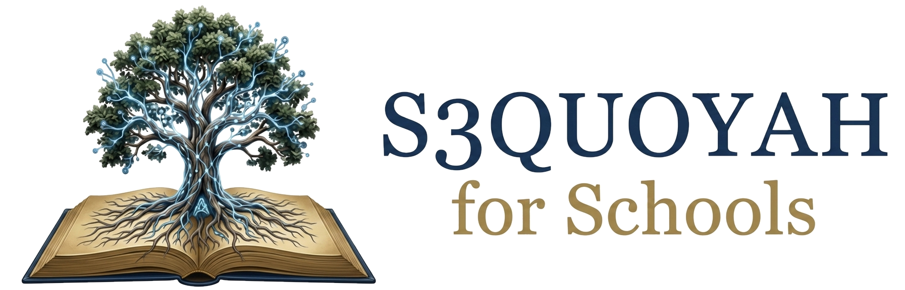 S3QUOYAH for Schools — tree growing from an open book